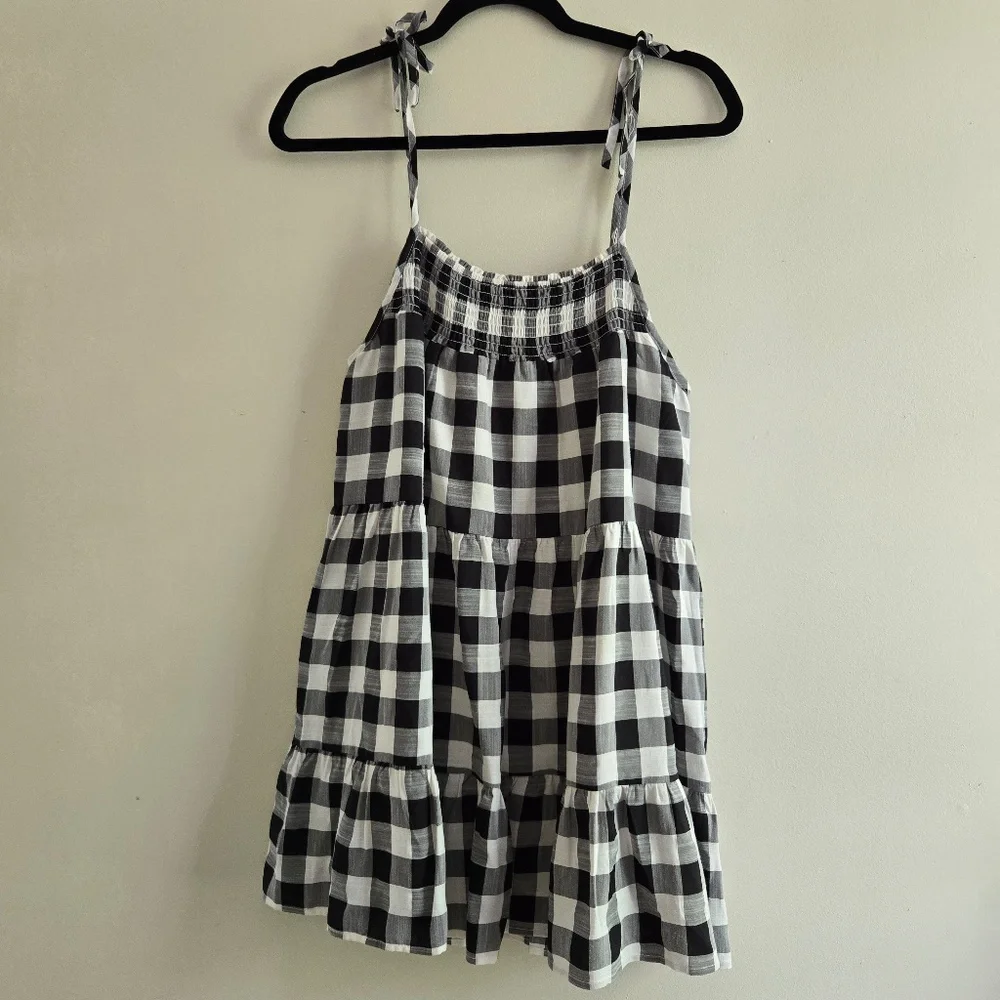 Gingham Ruffle Mini Dress - Picture 3 of 10